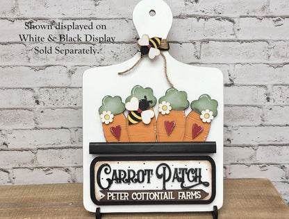 Hand Painted Carrot Patch Seasonal Bread Board Accents