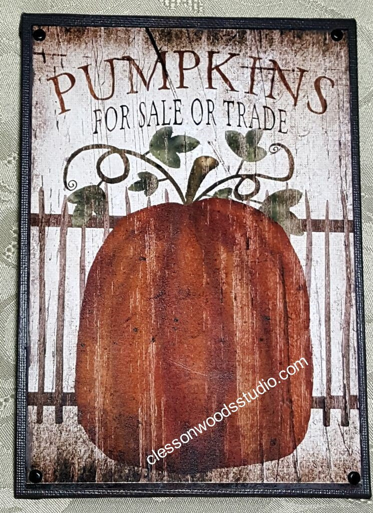 Pumpkins For Sale or Trade 5"x7" Canvas Insert