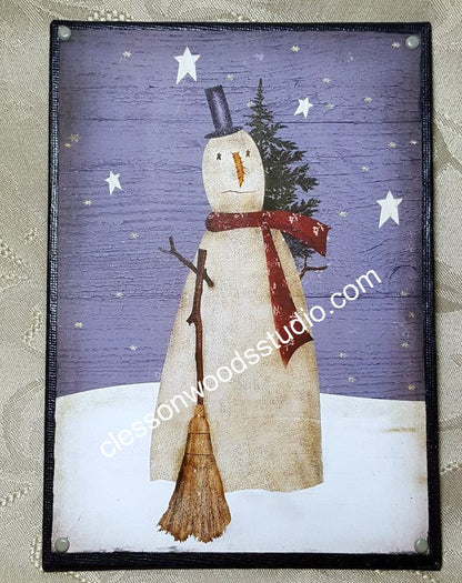 Rustic Snowman-1 5"x7" Canvas Insert