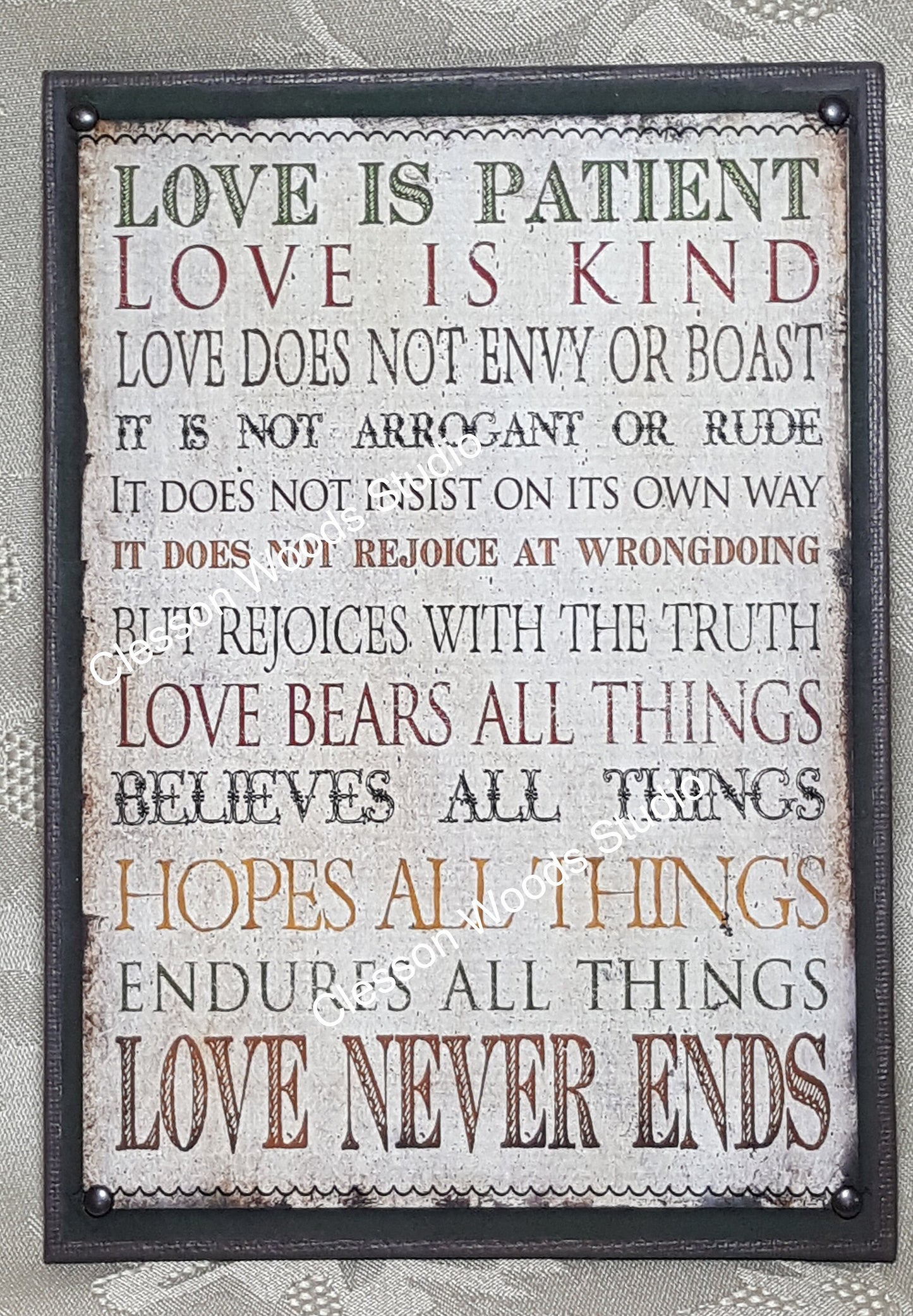 Love Is Patient Love Is Kind 5"x7" Canvas Insert