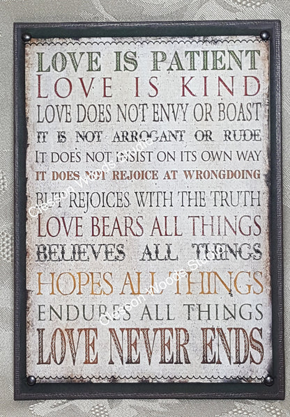 Love Is Patient Love Is Kind 5"x7" Canvas Insert