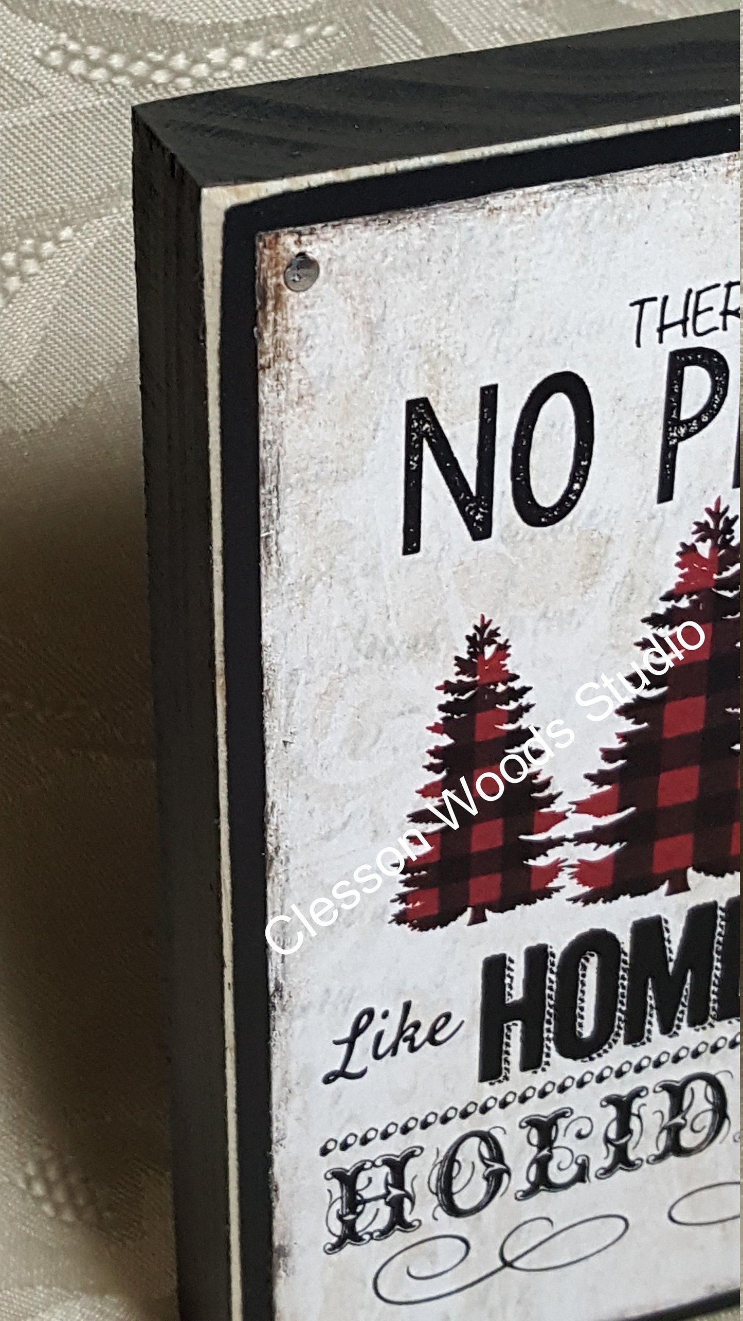 There's No Place Like Home For The Holidays Small Wood Block Sign