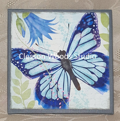 Blue Butterfly 5" x 5" Interchangeable Canvas