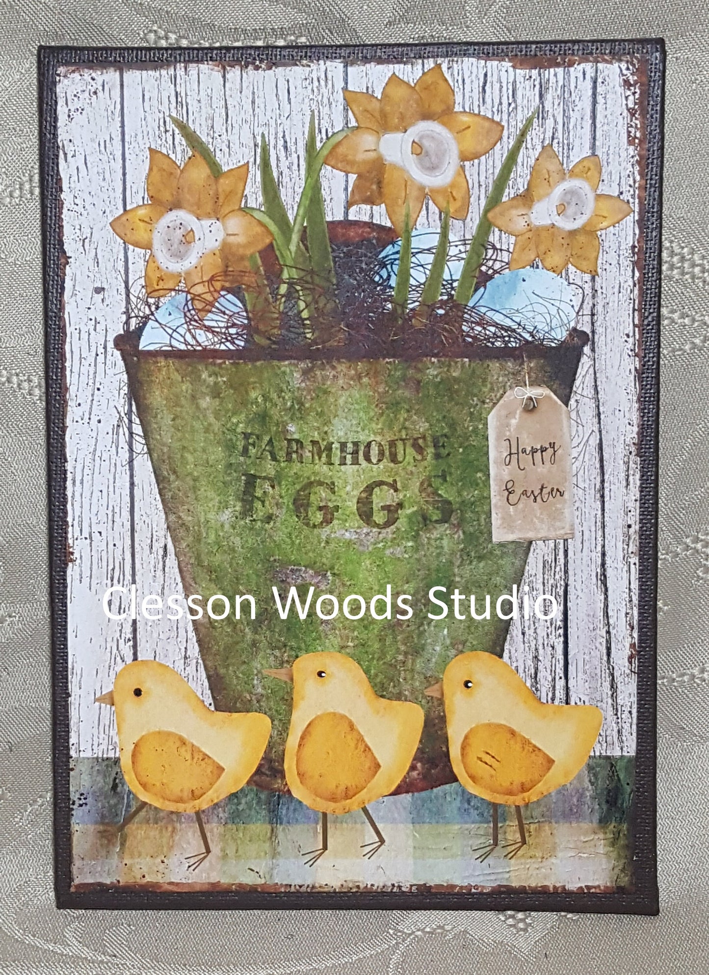 Daffodils and Chicks 5"x7" Canvas Insert