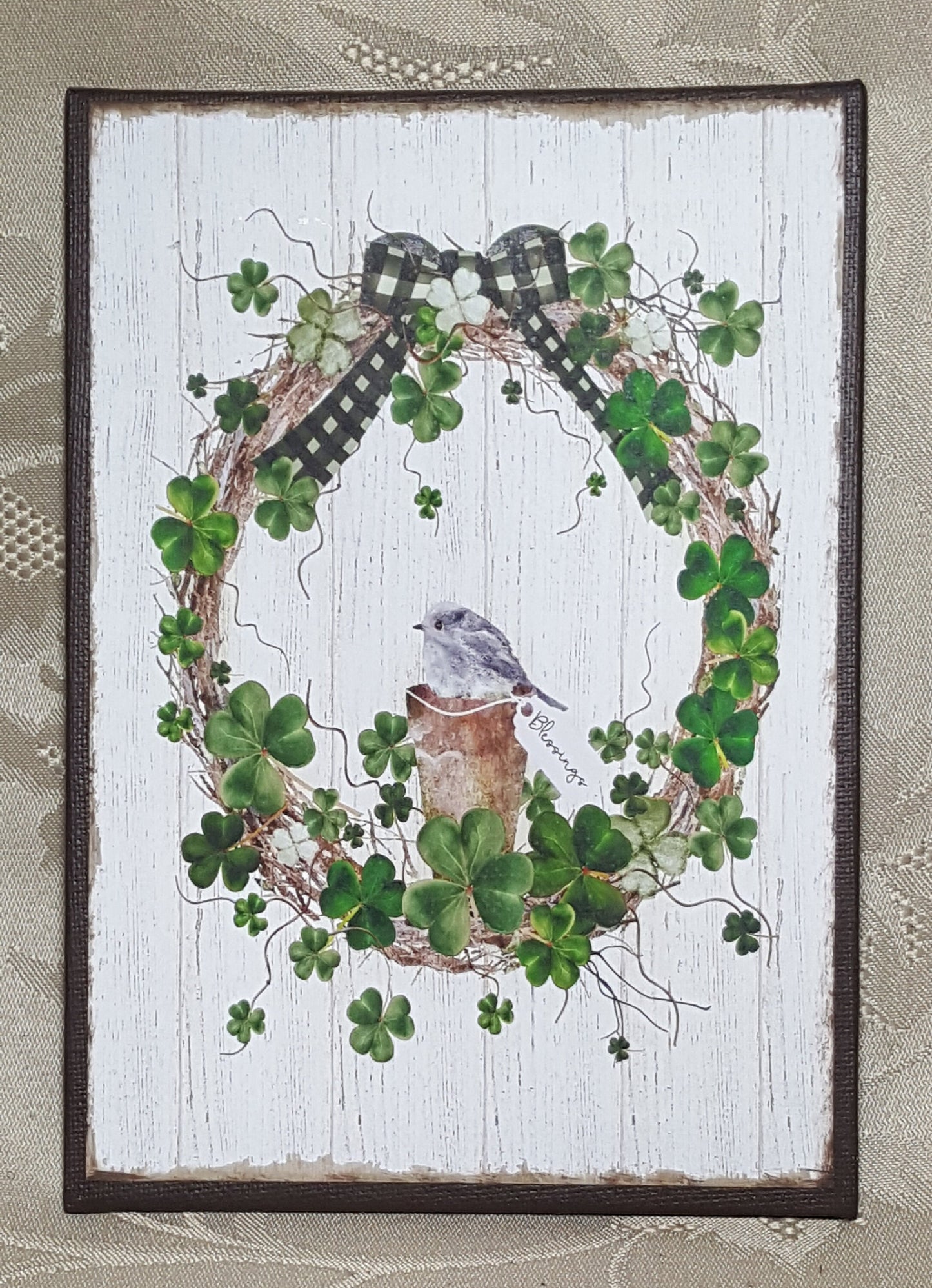 St Patrick's Day Wreath 5"x7" Canvas Insert