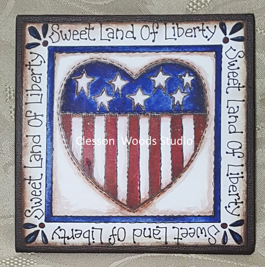 Sweet Land of Liberty 5"x5" Canvas Insert