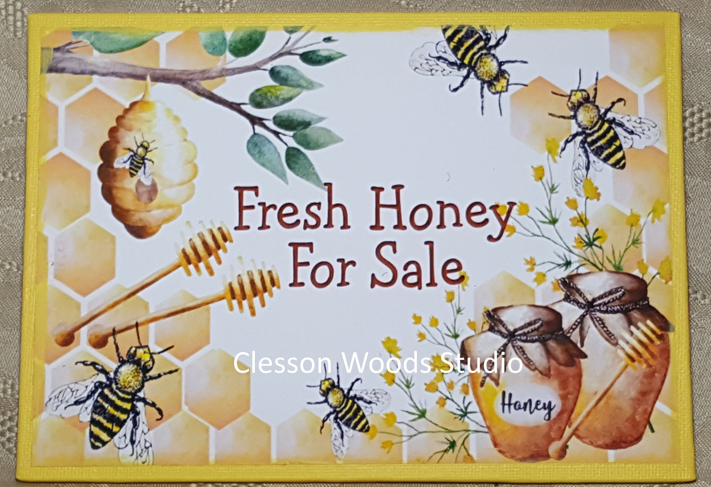 Fresh Honey For Sale 7"x5" Canvas Insert