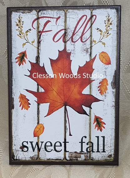 Fall Sweet Fall (Brown) 5"x7" Canvas Insert