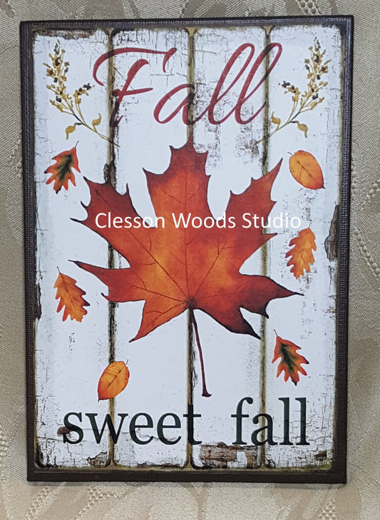 Fall Sweet Fall (Brown) 5"x7" Canvas Insert