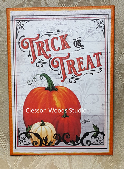 Trick or Treat (Orange) 5"x7" Canvas Insert