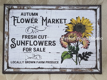 Autumn Flower Market (Brown) 7"x5" Canvas Insert
