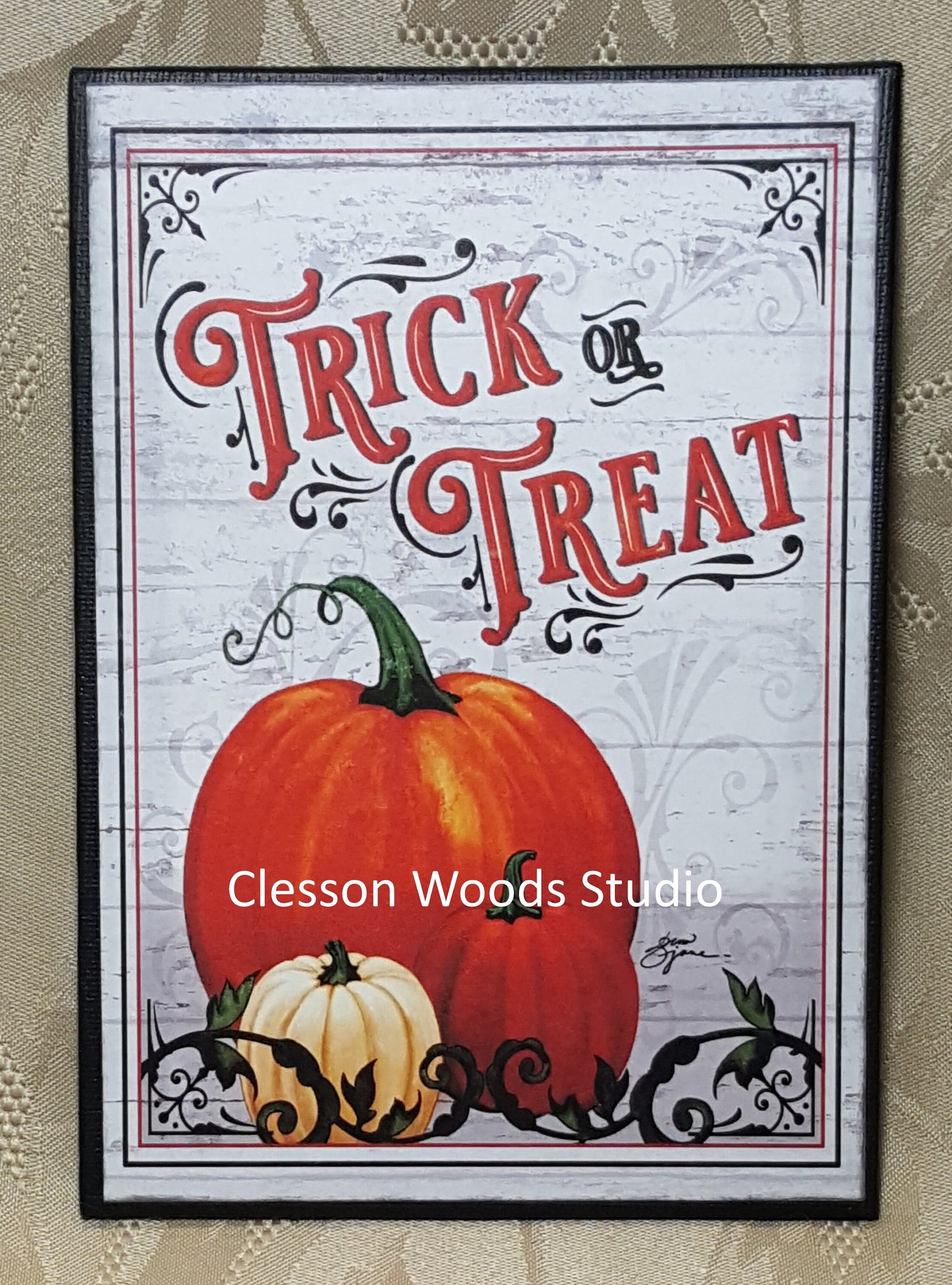 Trick or Treat (Black) 5"x7" Canvas Insert