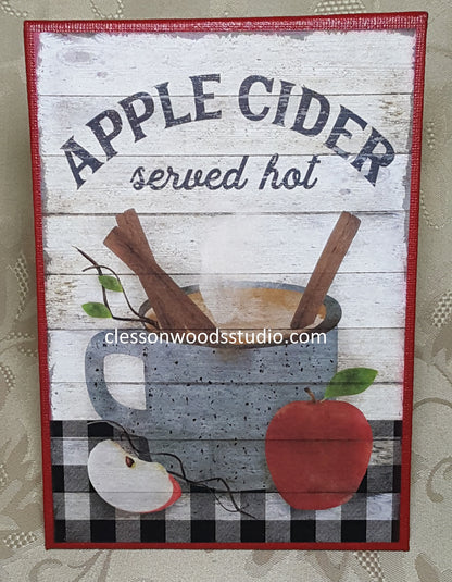 Apple Cider Served Hot 5"x7" Canvas Insert