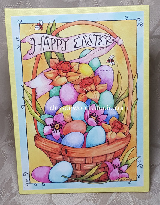 Happy Easter Colorful Easter Basket 5"x7" Canvas Insert