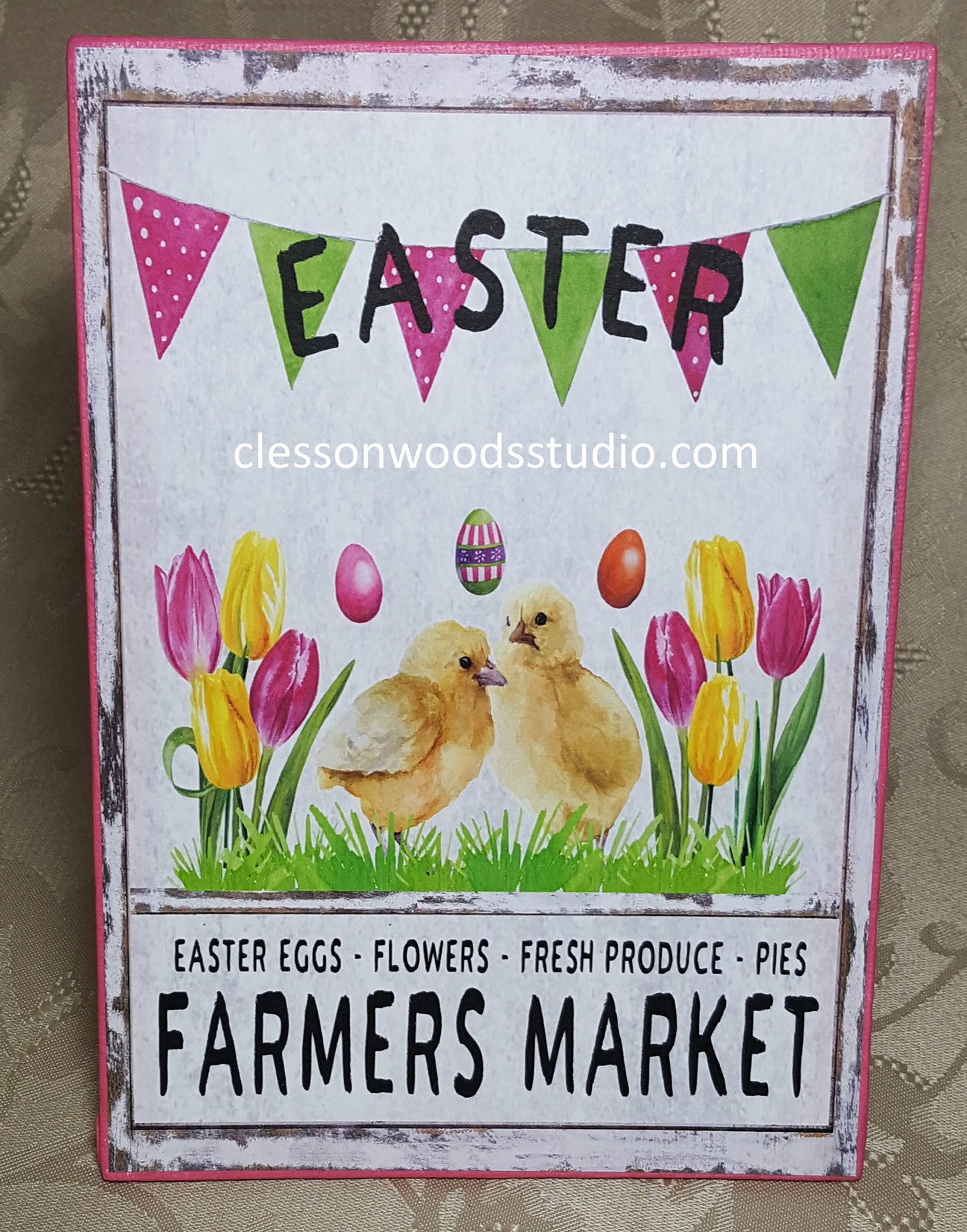 Easter Farmers Market Pink 5"x7" Canvas Insert