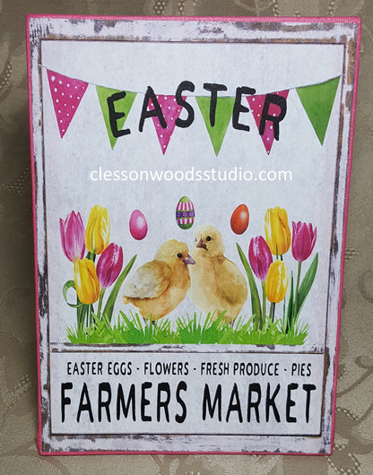 Easter Farmers Market Pink 5"x7" Canvas Insert