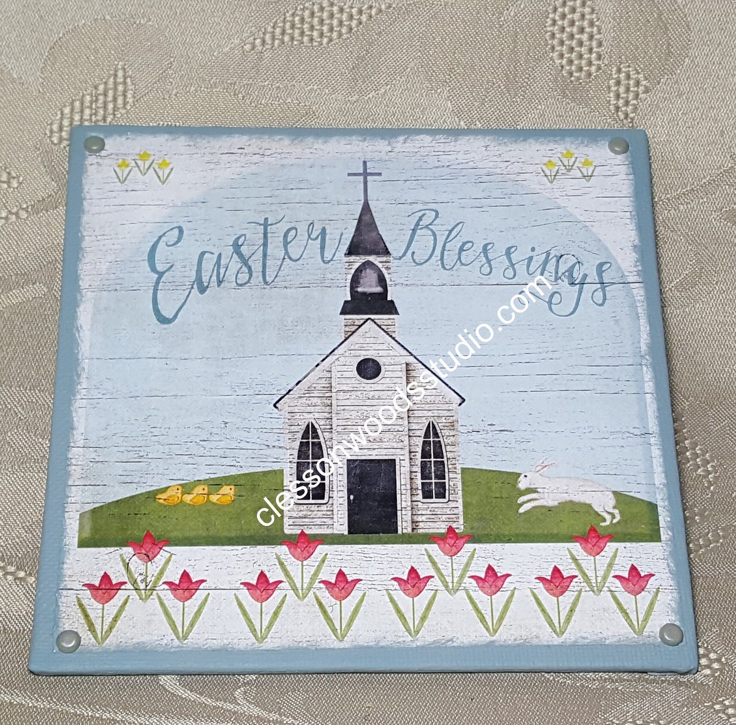 Easter Blessings Church 5"x5" Interchangeable Canvas