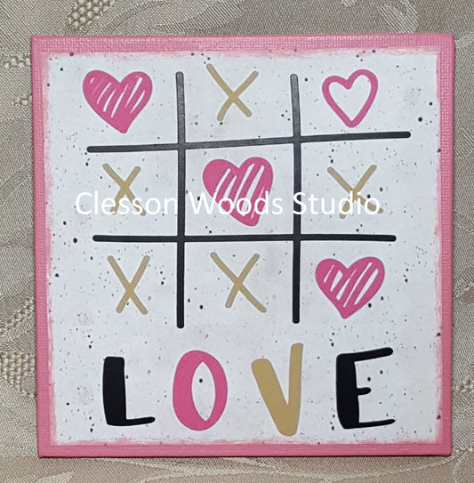 Love Tic Tac Toe 5"x5" Interchangeable Canvas