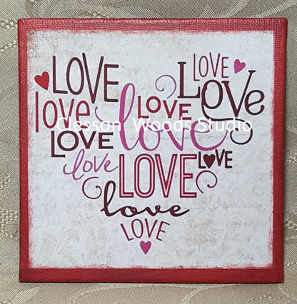 Love Heart (Red) 5"x5" Interchangeable Canvas