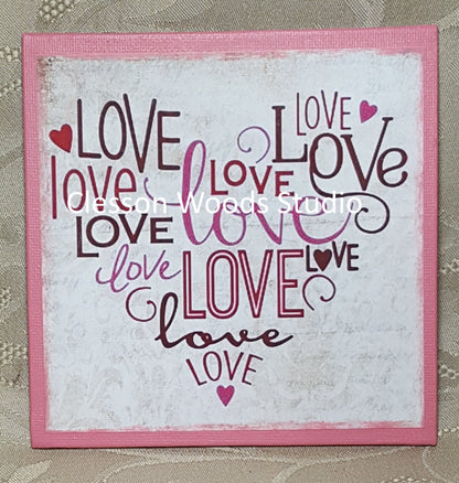 Love Heart (Pink) 5"x5" Interchangeable Canvas