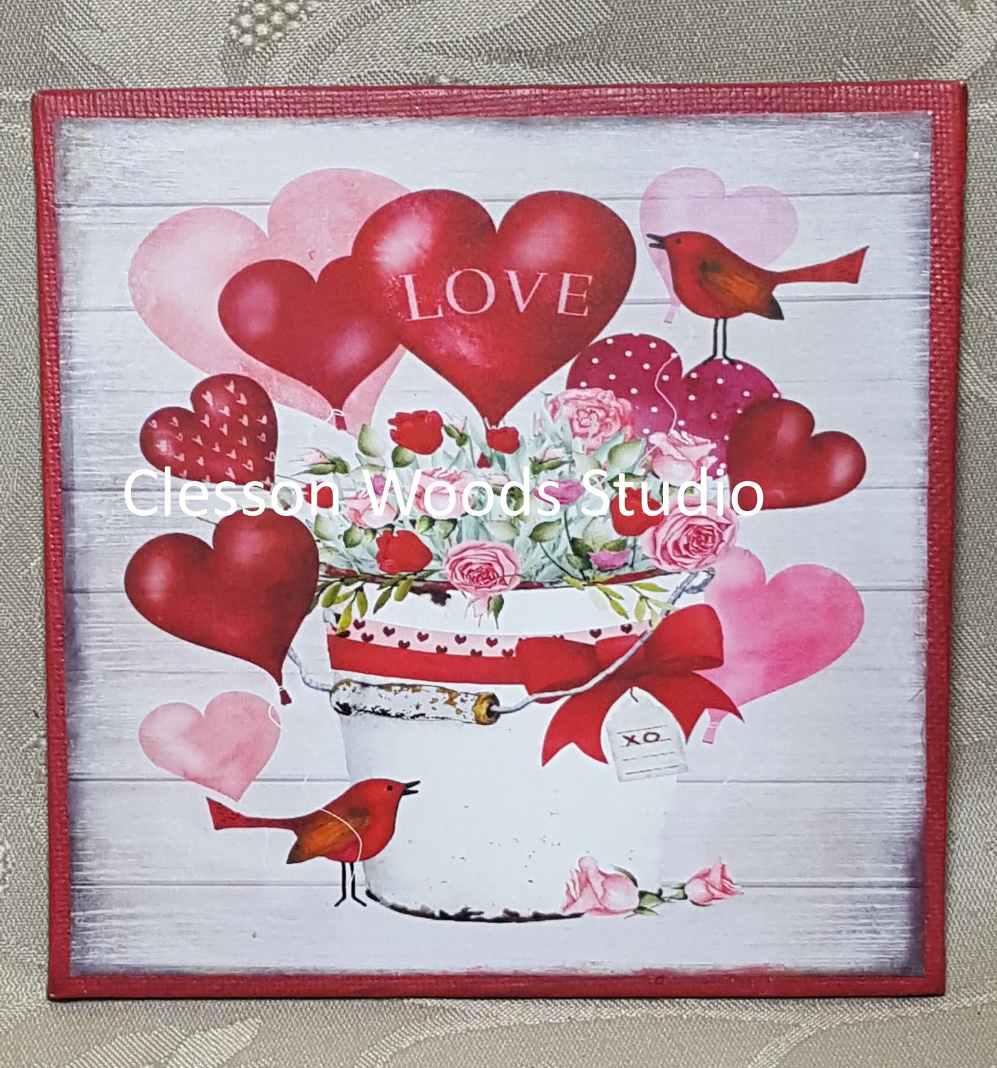 Valentine Bucket of Love 5"x5" Interchangeable Canvas