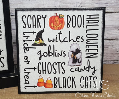 Halloween 1 (Black) Subway Style Print 5"x5" Interchangeable Canvas