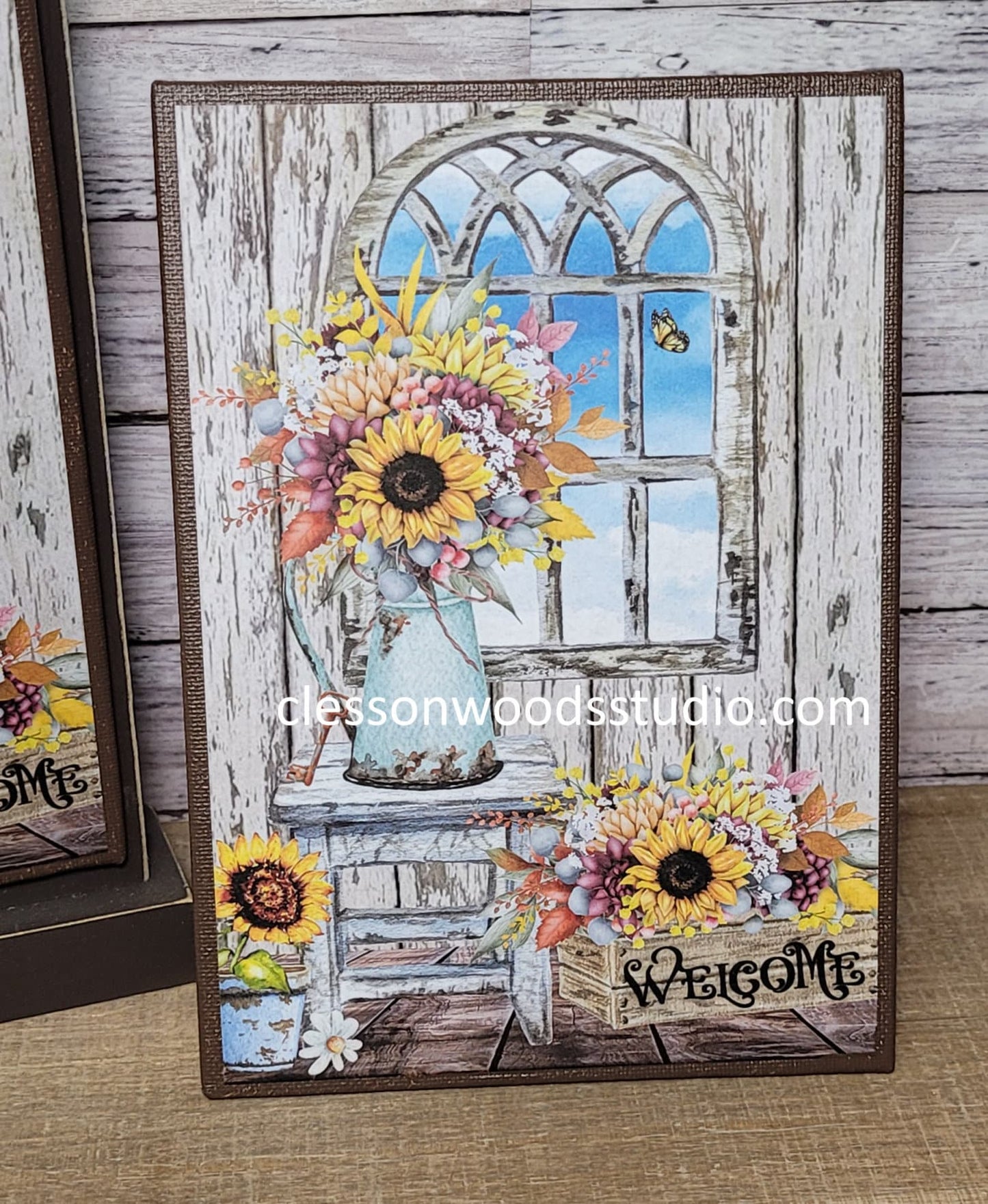 Sunflower Chair and Window Scene 5"x7" Canvas Insert