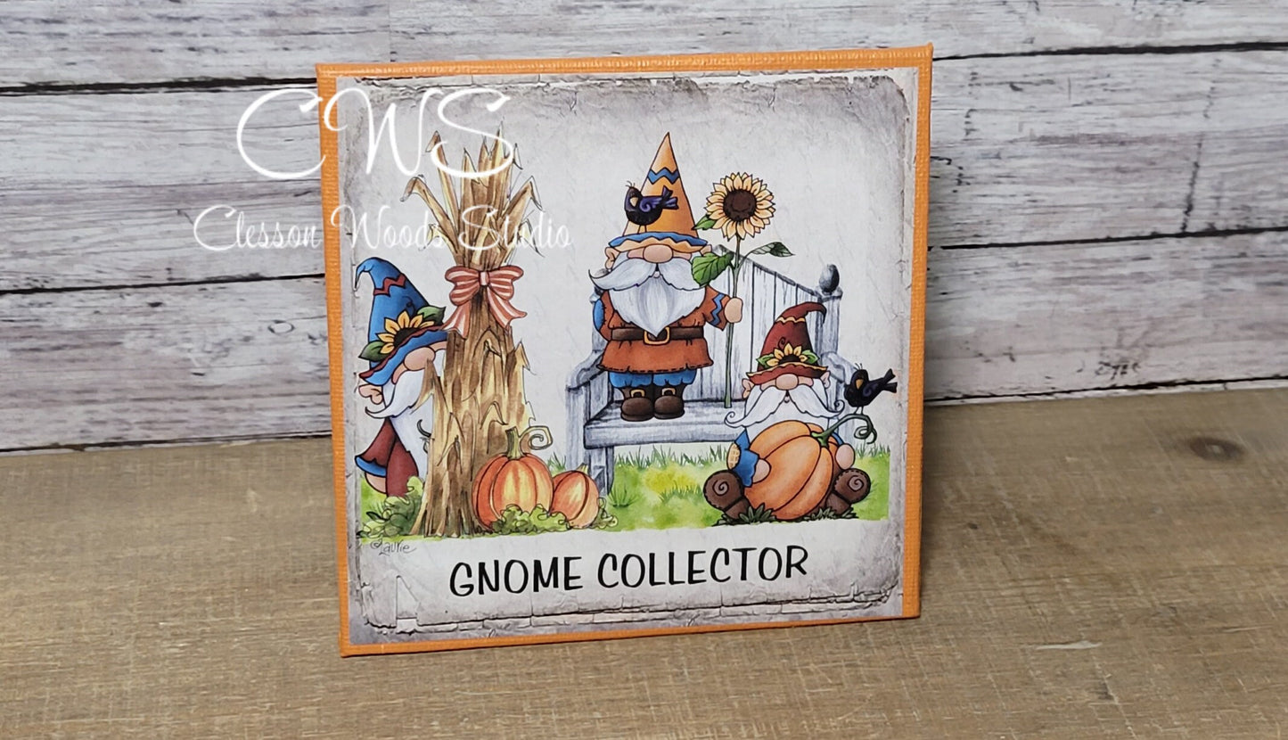 Gnome Collector Fall Trio (Orange) 5"x5" Interchangeable Canvas