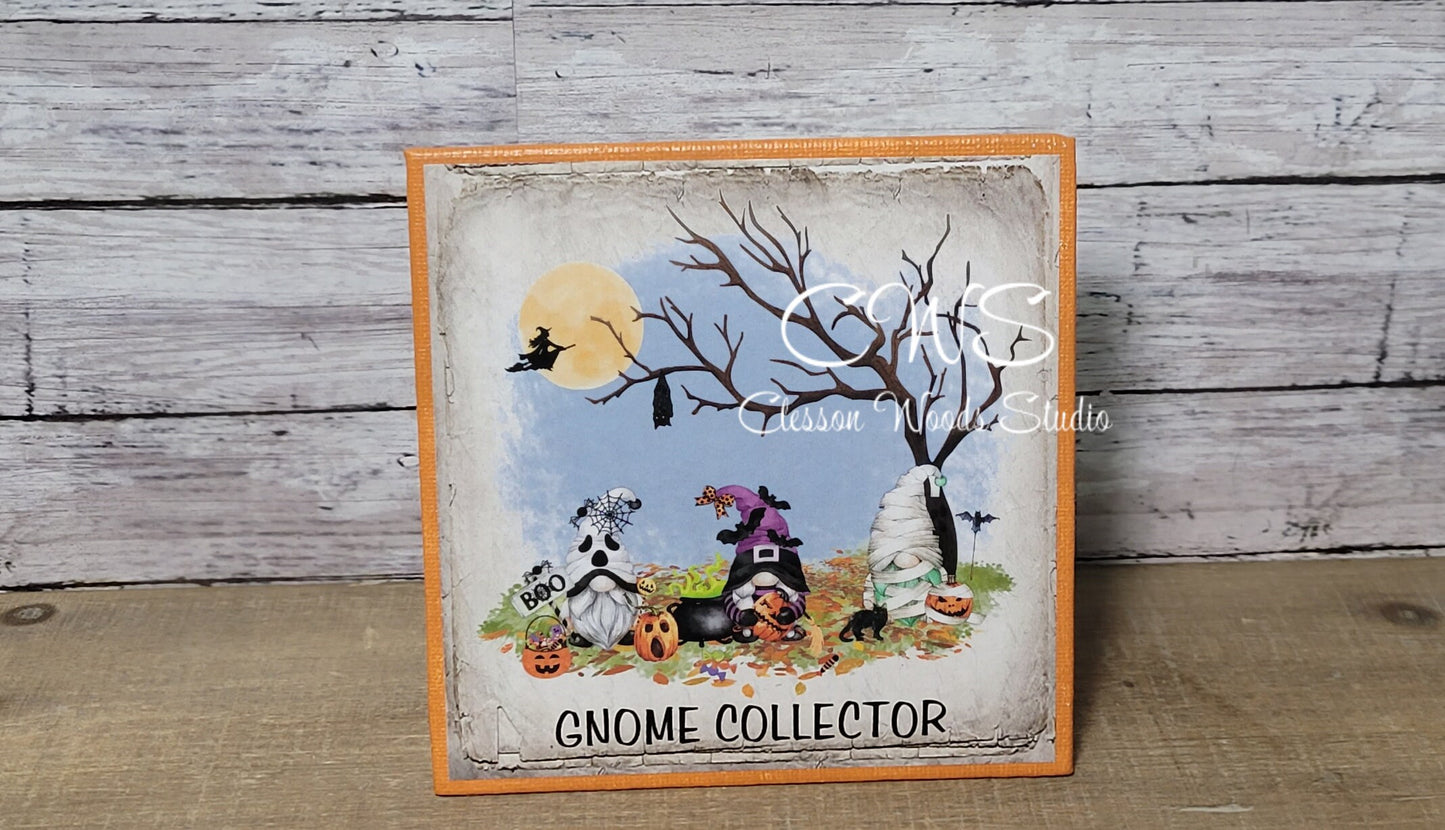 Gnome Collector Halloween Gnome Friends Spooky Tree (Orange) 5"x5" Interchangeable Canvas