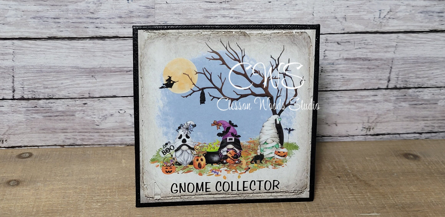 Gnome Collector Halloween Gnome Friends Spooky Tree (Black) 5"x5" Interchangeable Canvas