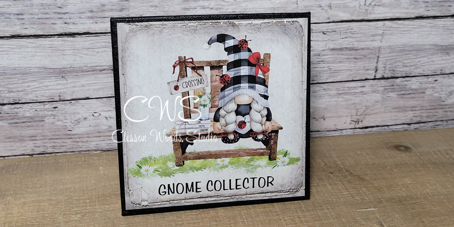 Gnome Collector Ladybug Gnome (Black) 5"x5" Interchangeable Canvas