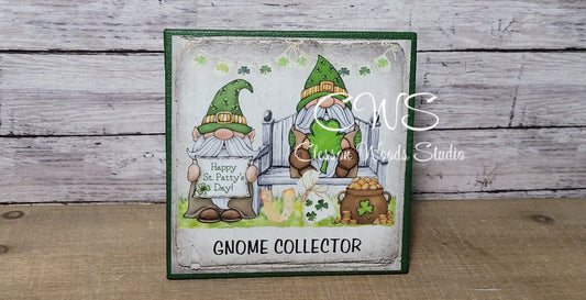 Gnome Collector St Patrick's Day Gnomes (Green) 5"x5" Interchangeable Canvas