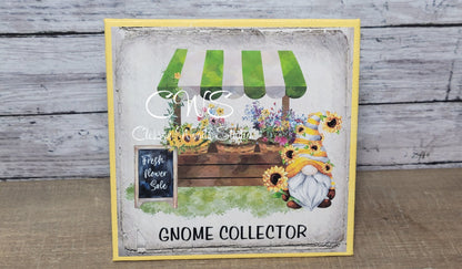 Gnome Collector Sunflower Stand (Golden Yellow) 5"x5" Interchangeable Canvas