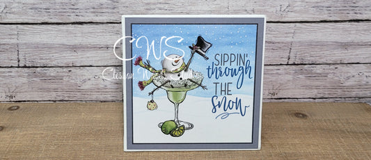 Sippin' Through The Snow Margarita 5"x5" Interchangeable Canvas