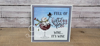 Full of Holiday Spirit Wine Its Wine 5"x5" Interchangeable Canvas