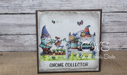 Gnome Collector Garden Gnomes (Brown) 5"x5" Interchangeable Canvas