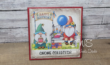 Gnome Collector Happy Birthday Gnomes (Red) 5"x5" Interchangeable Canvas