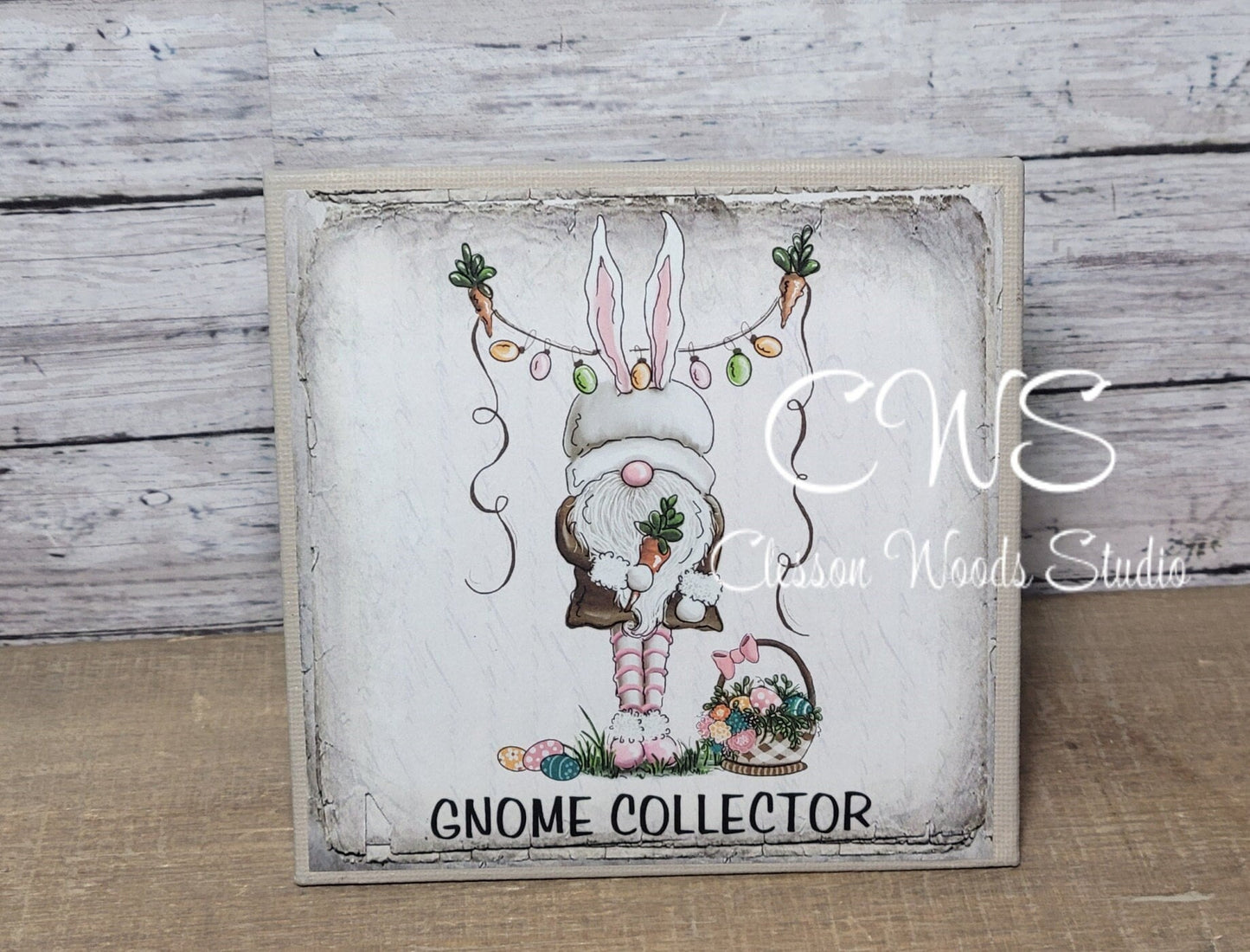 Gnome Collector Easter Bunny Gnome (Neutral) 5"x5" Interchangeable Canvas