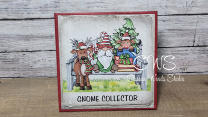 Gnome Collector Christmas Friends (Red) 5"x5" Interchangeable Canvas