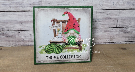 Gnome Collector Watermelon (Green) 5"x5" Interchangeable Canvas