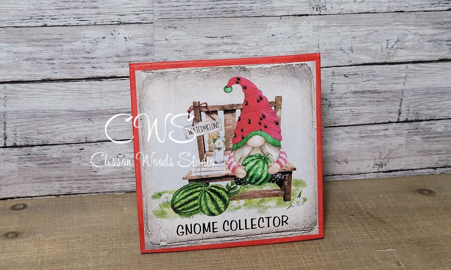 Gnome Collector Watermelon (Red) 5"x5" Interchangeable Canvas