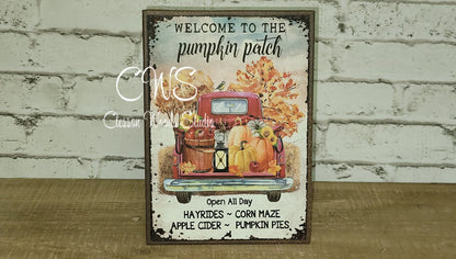 Welcome to the Pumpkin Patch 5"x7" Canvas Insert