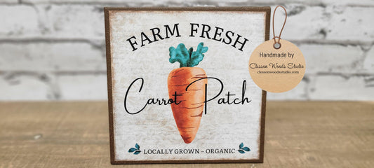 Farm Fresh Carrot Patch (Brown Canvas) 5"x5" Interchangeable Canvas