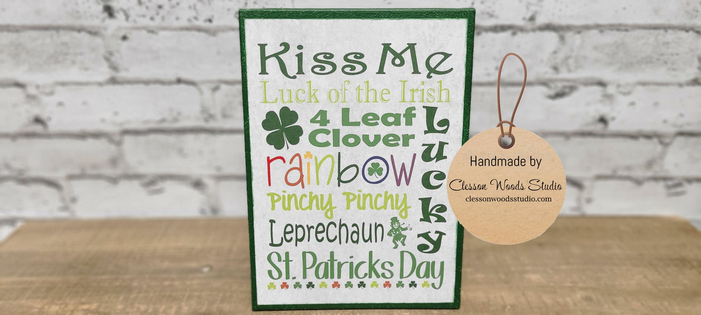 St. Patrick's Day Words Subway Style 5"x7" Canvas Insert