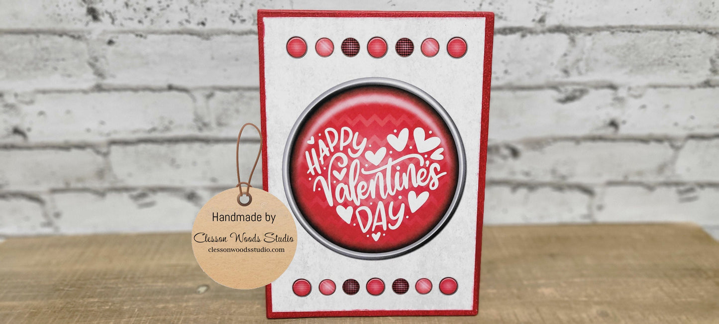 Happy Valentine's Day Circle 5"x7" Canvas Insert