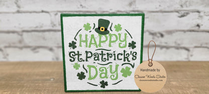 Happy St. Patrick's Day Circle 5"x5" Interchangeable Canvas