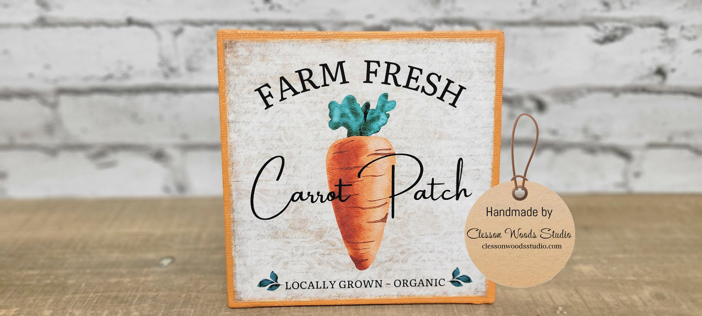 Farm Fresh Carrot Patch (Orange Canvas) 5"x5" Interchangeable Canvas