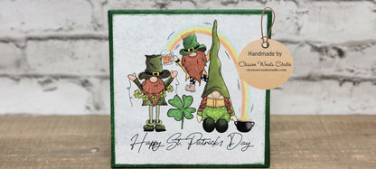 Happy St Patrick's Day Cute Gnomes 5"x5" Interchangeable Canvas