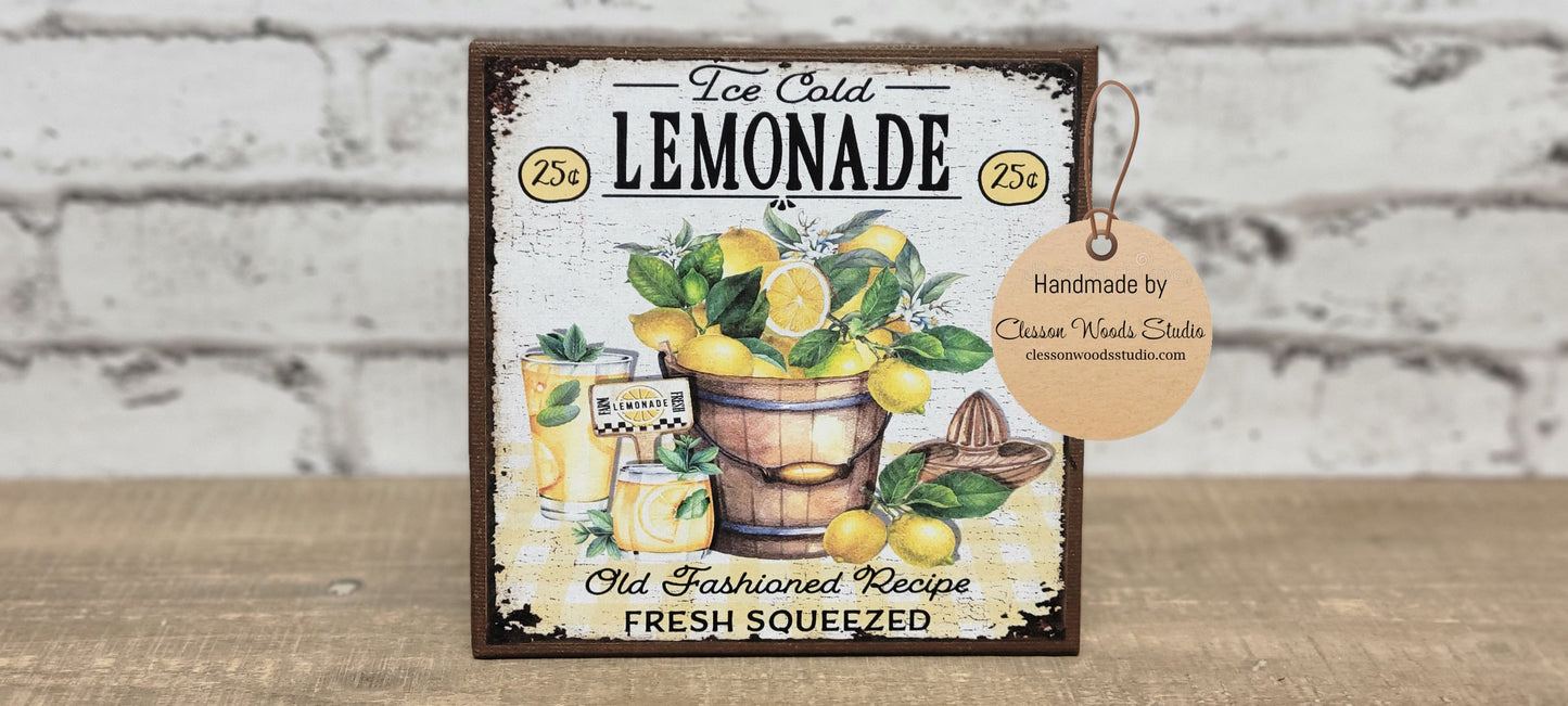 Ice Cold Lemonade 5"x5" Interchangeable Canvas