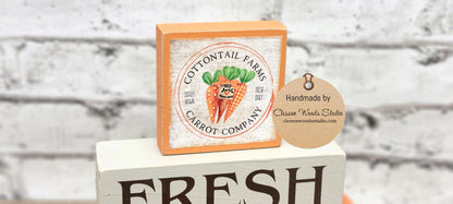 Fresh Carrots Wood Block Stack (Cottontail Farms Carrot Company Top Block)